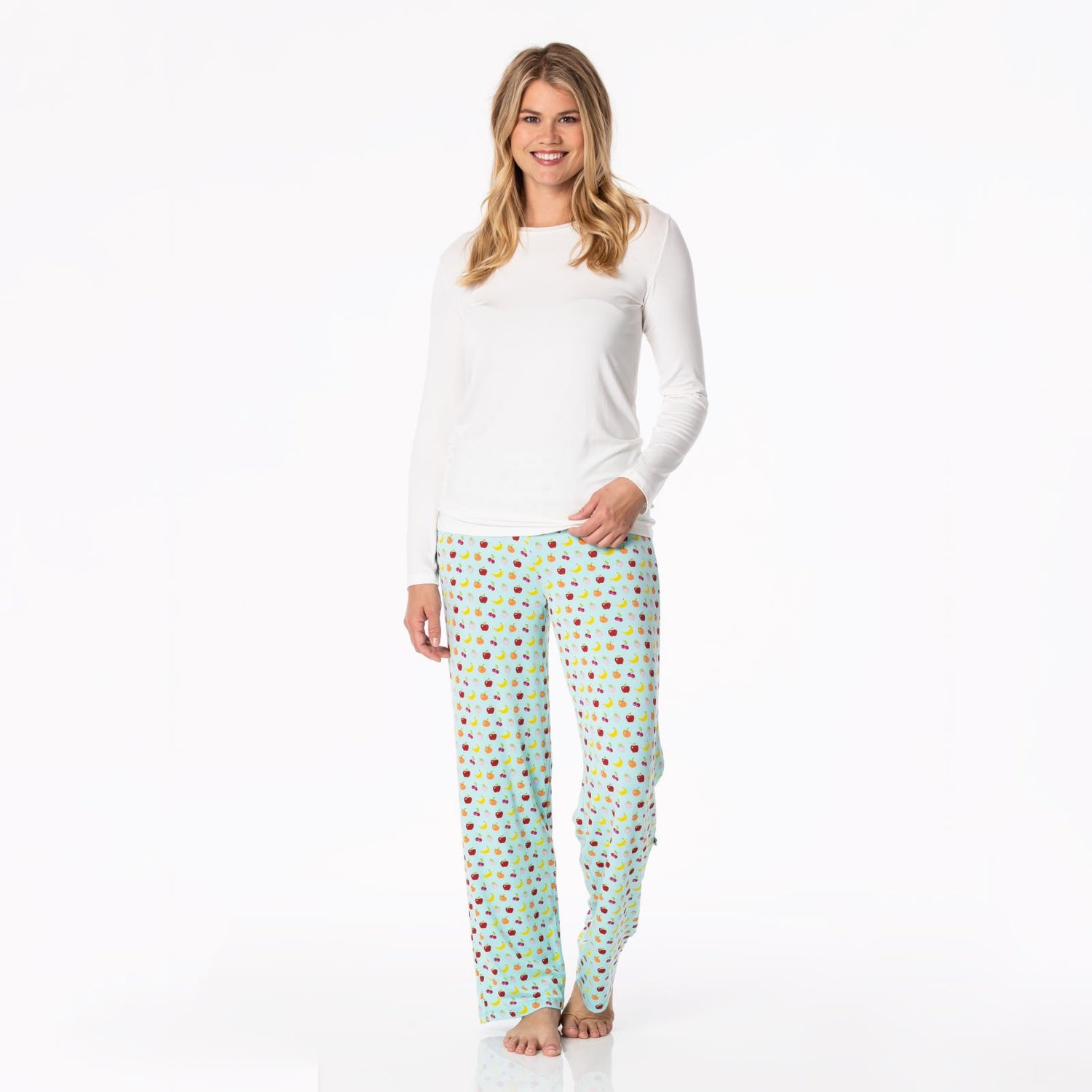 Women's Print Pajama Pants in Summer Sky Mini Fruit