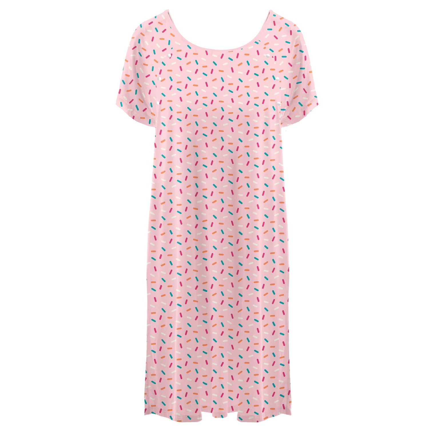 Women's Print Hospital Gown in Lotus Sprinkles