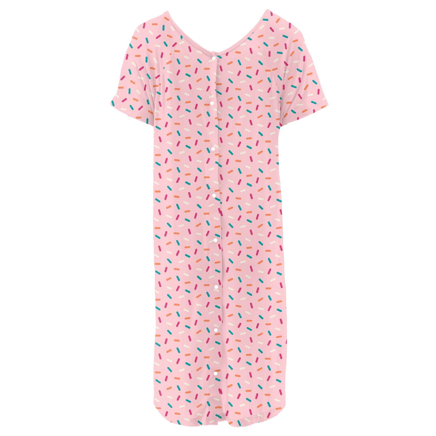 Women's Print Hospital Gown in Lotus Sprinkles