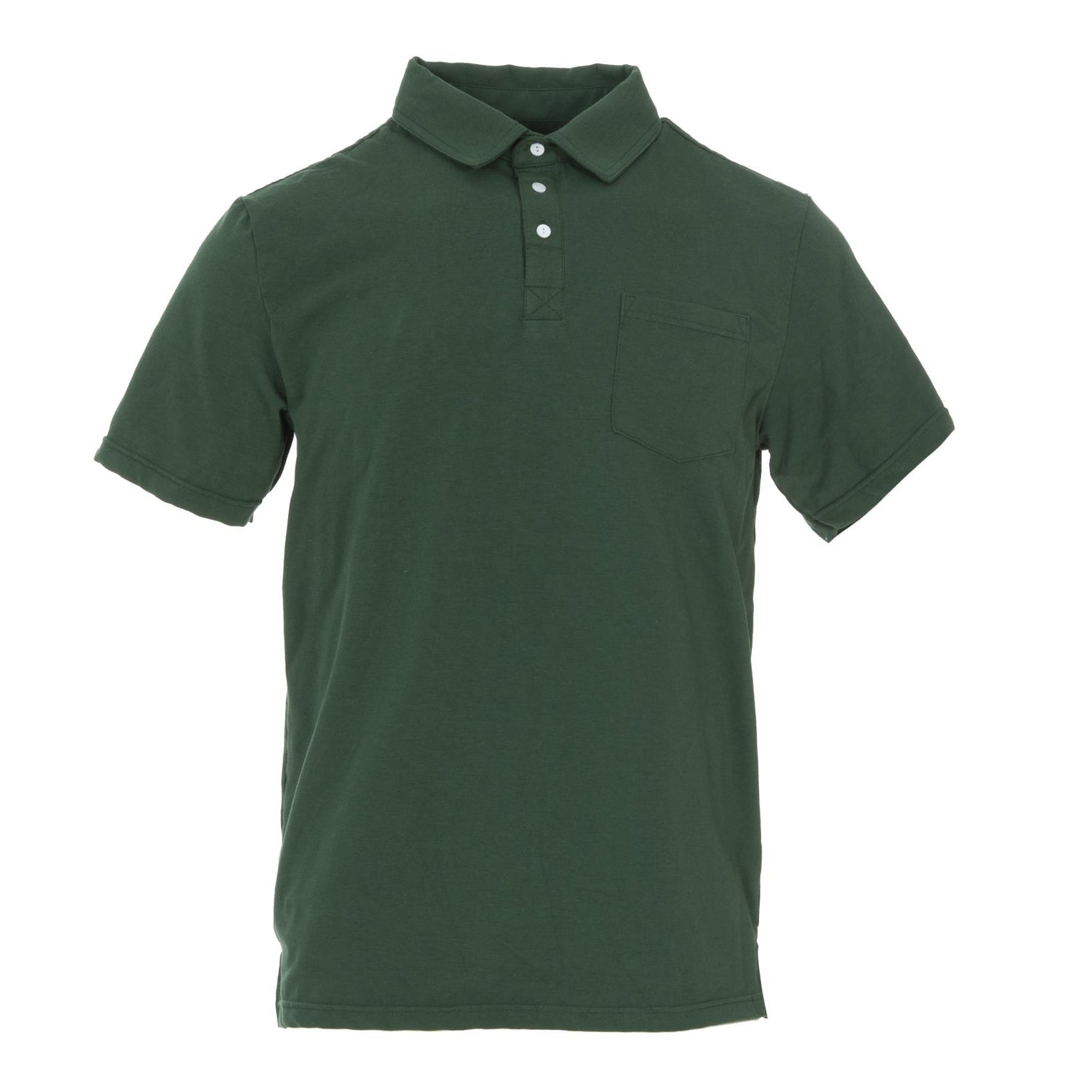 Men's Short Sleeve Luxe Jersey Polo with Pocket in Topiary