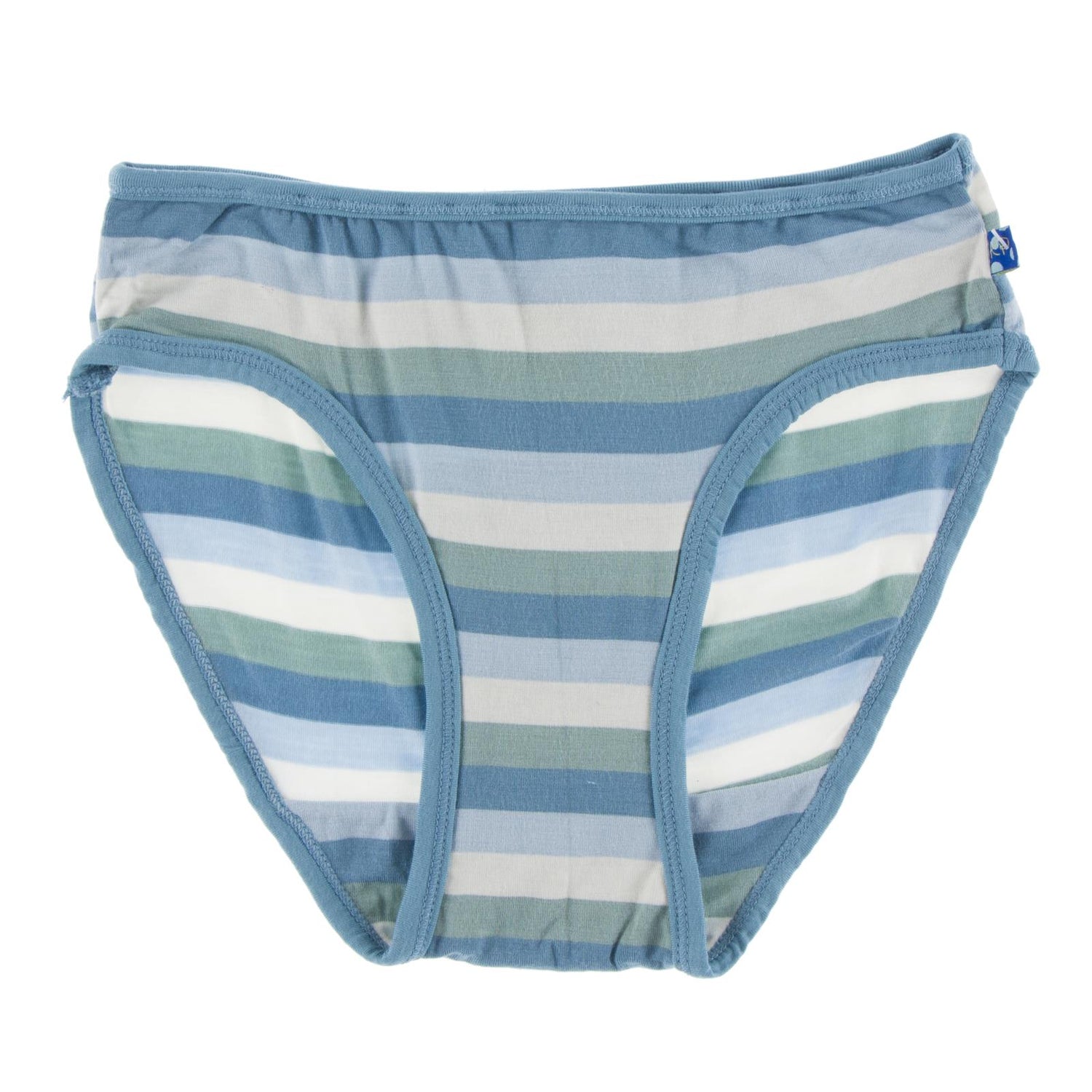 Print Underwear in Oceanography Stripe with Blue Moon Trim