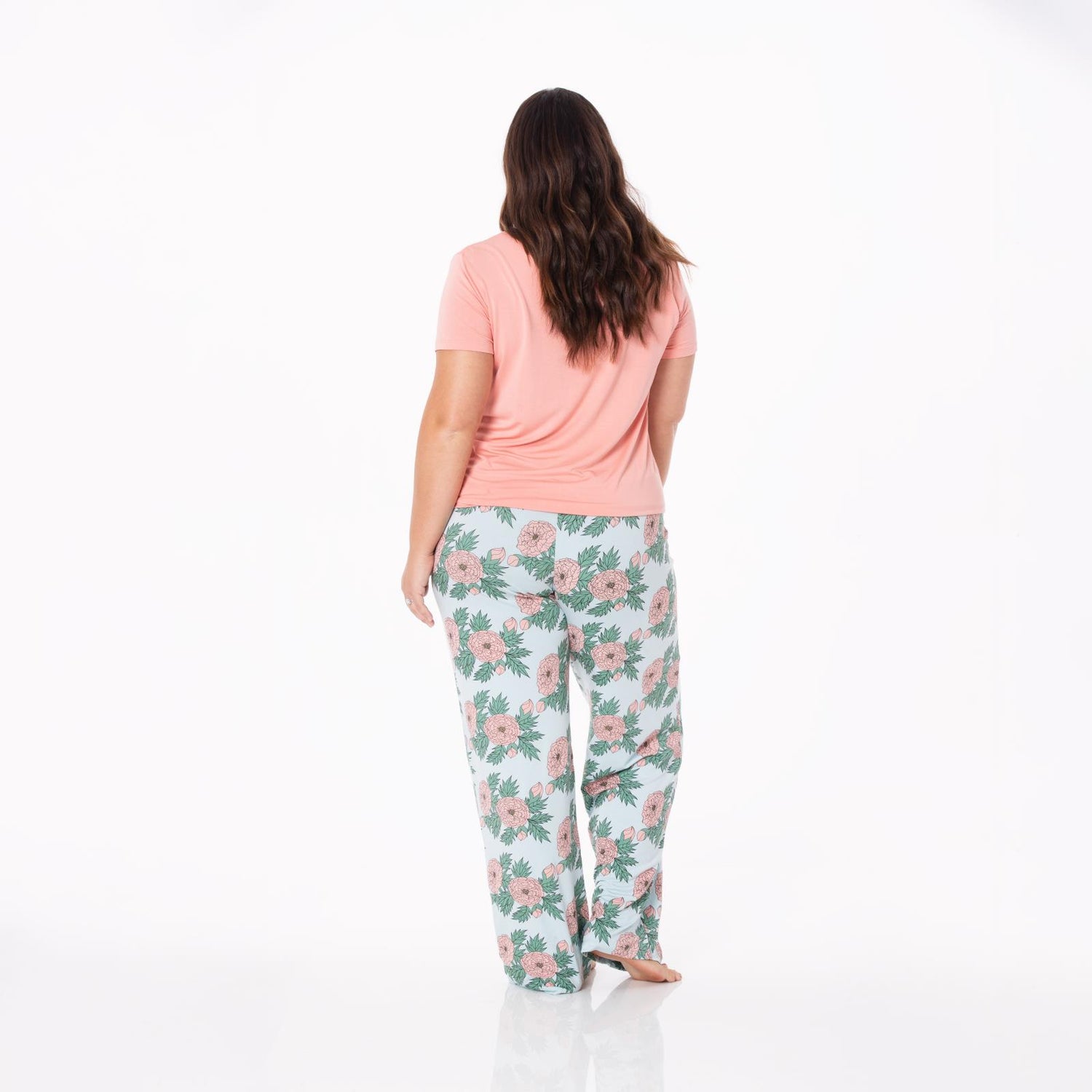Women's Print Short Sleeve Relaxed Tee & Pajama Pants Set in Spring Sky Floral