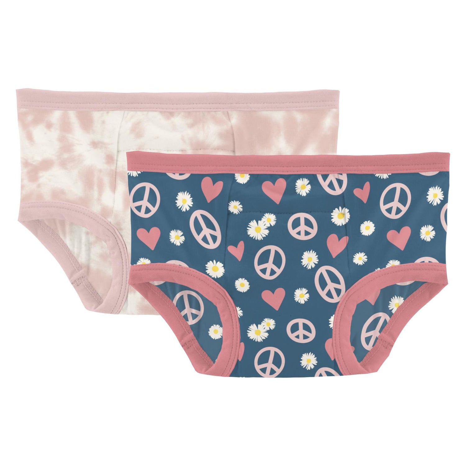 Print Training Pants Set of 2 in Baby Rose Tie Dye & Peace, Love and Happiness