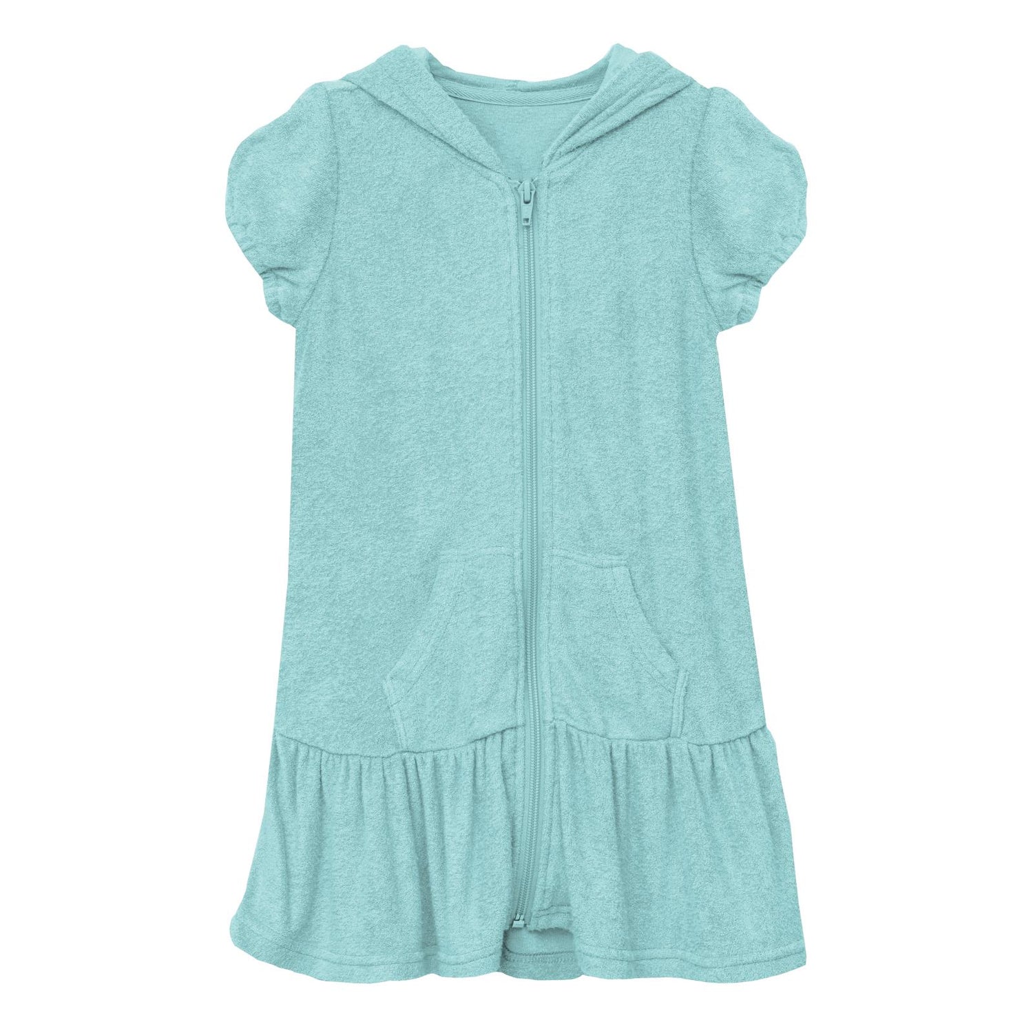 Terry Ruffle Swim Cover-Up in Summer Sky
