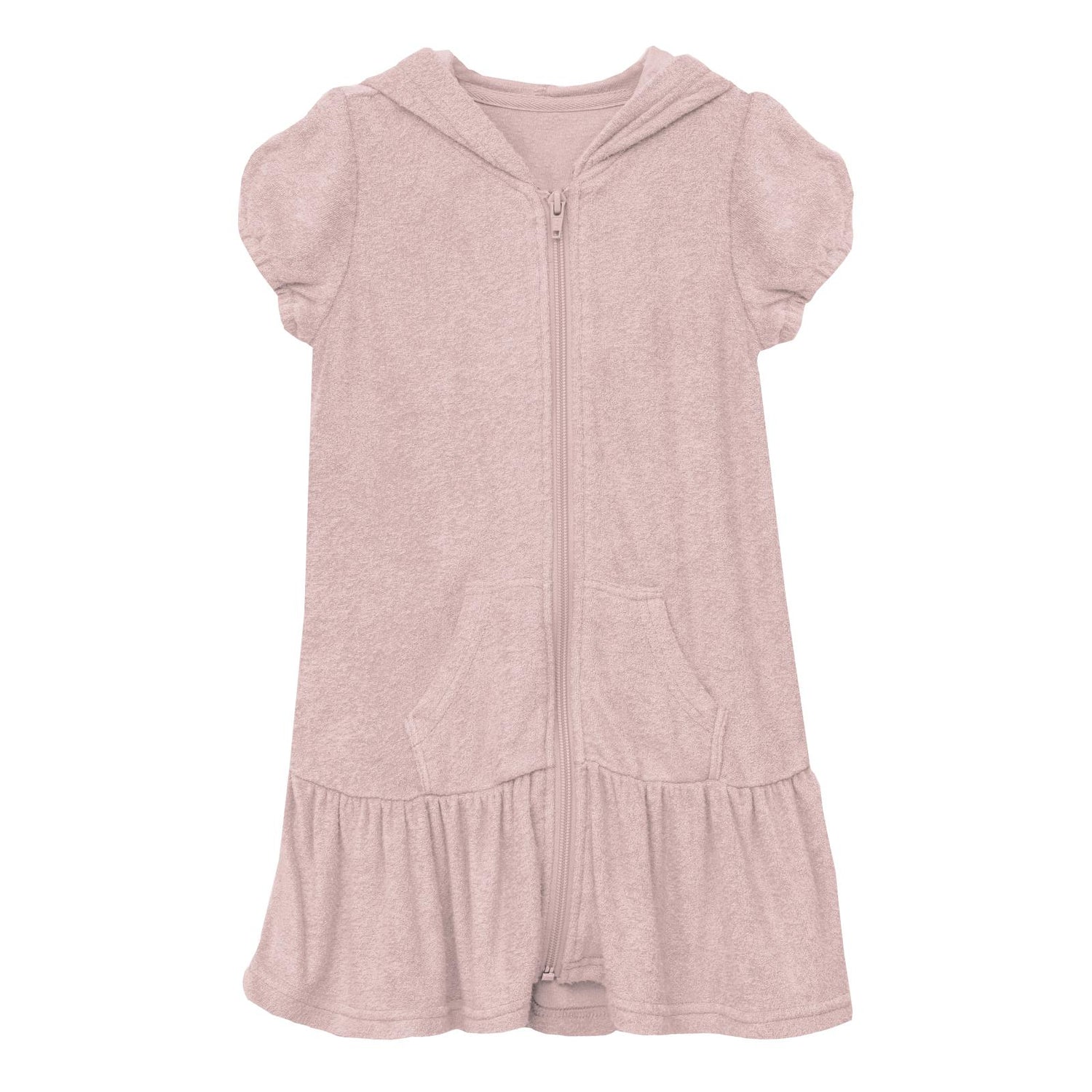 Terry Ruffle Swim Cover-Up in Baby Rose