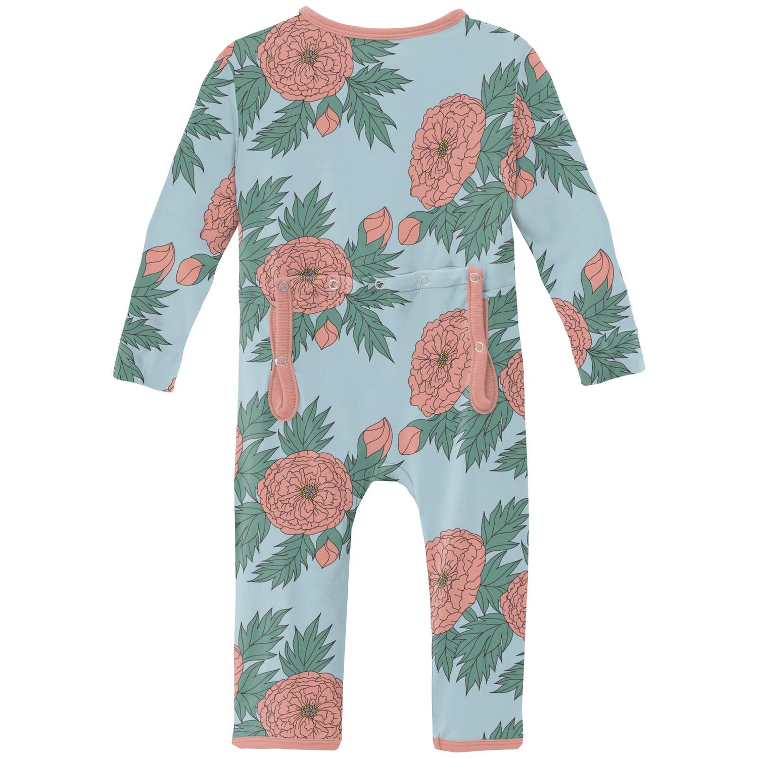 Print Coverall with Zipper in Spring Sky Floral