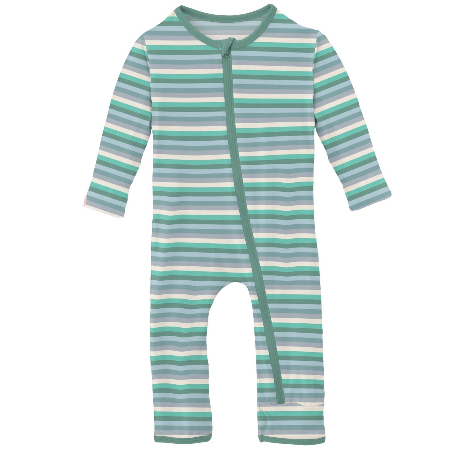 Print Coverall with Zipper in April Showers Stripe