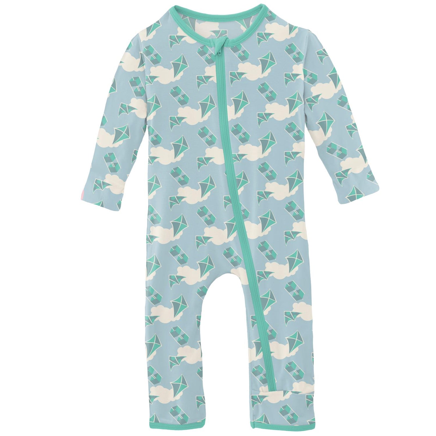 Print Coverall with Zipper in Windy Day Kites