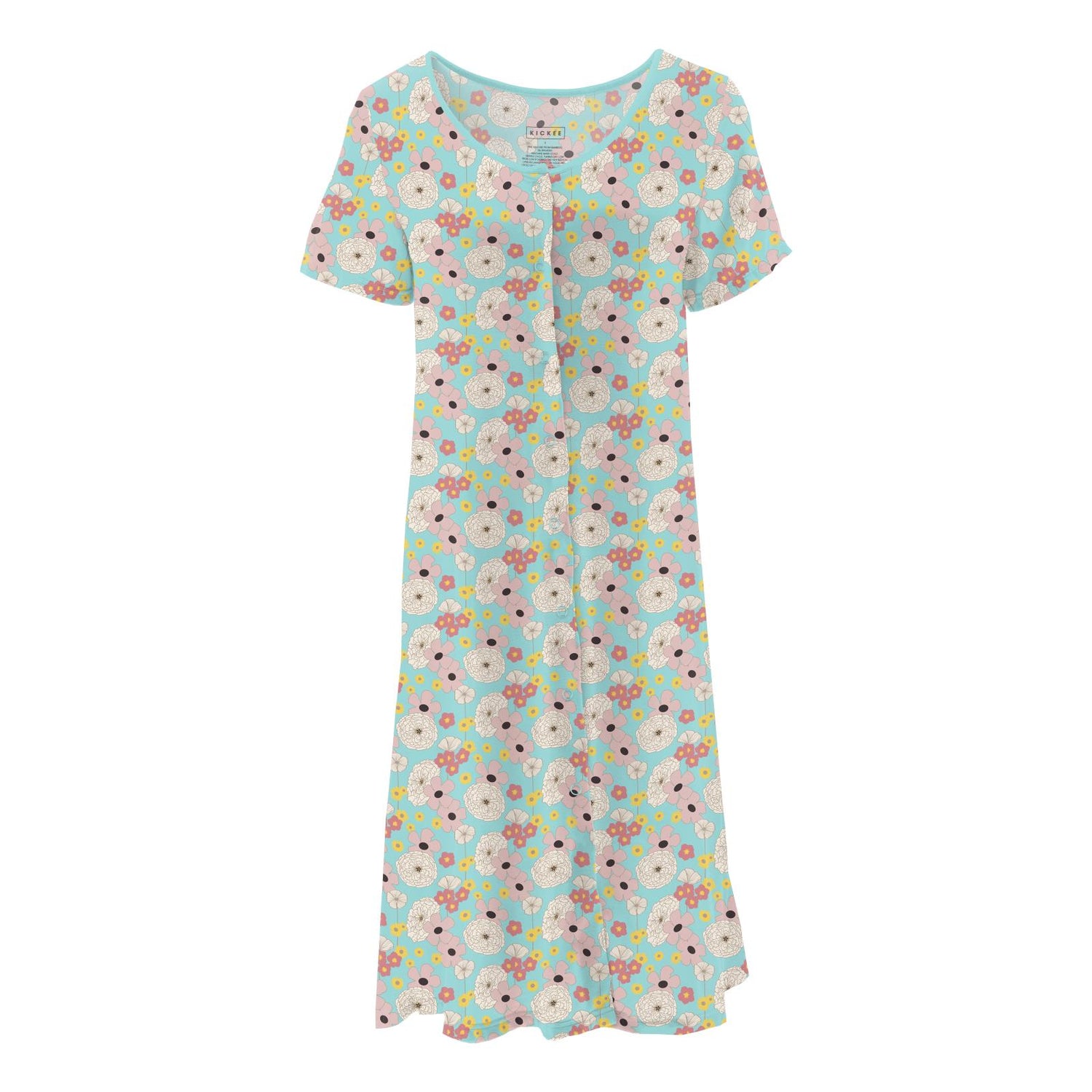 Women's Print Nursing Nightgown in Summer Sky Flower Power