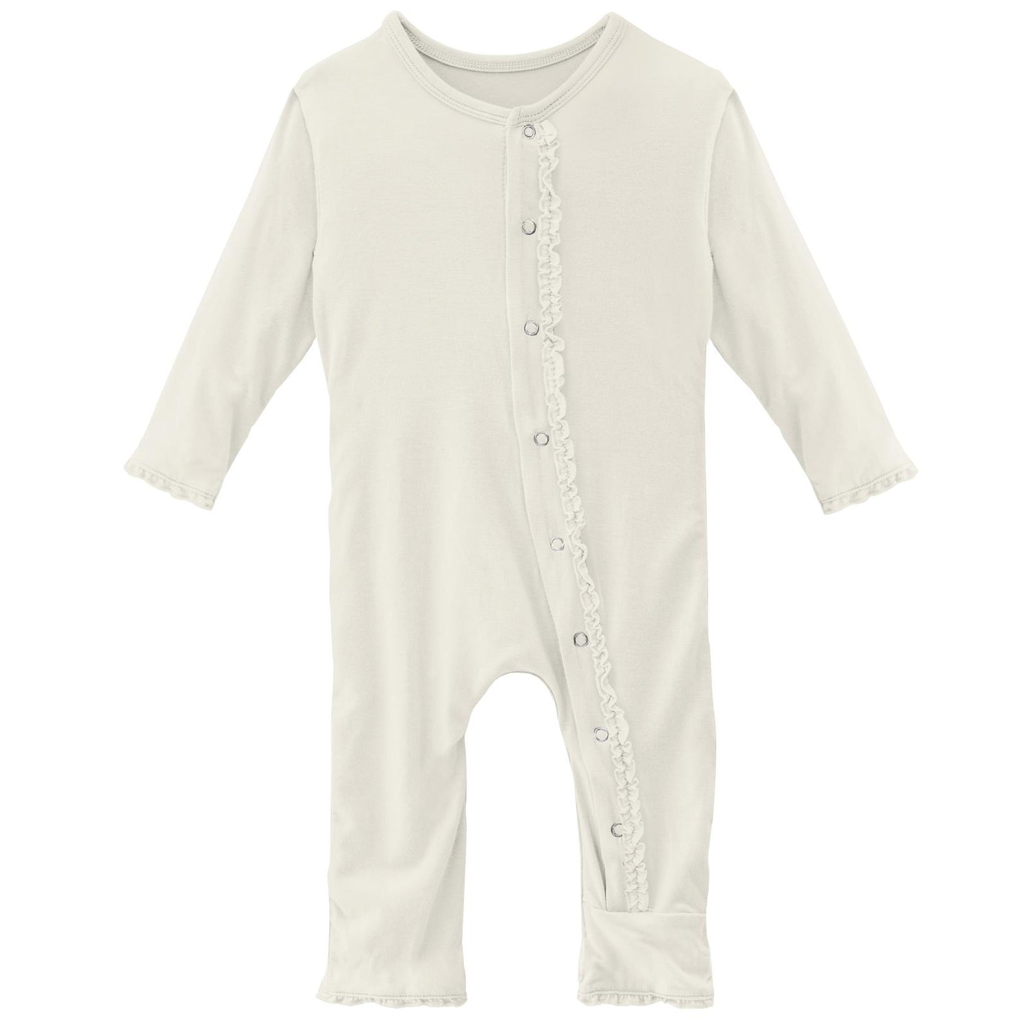 Muffin Ruffle Coverall with Snaps in Natural