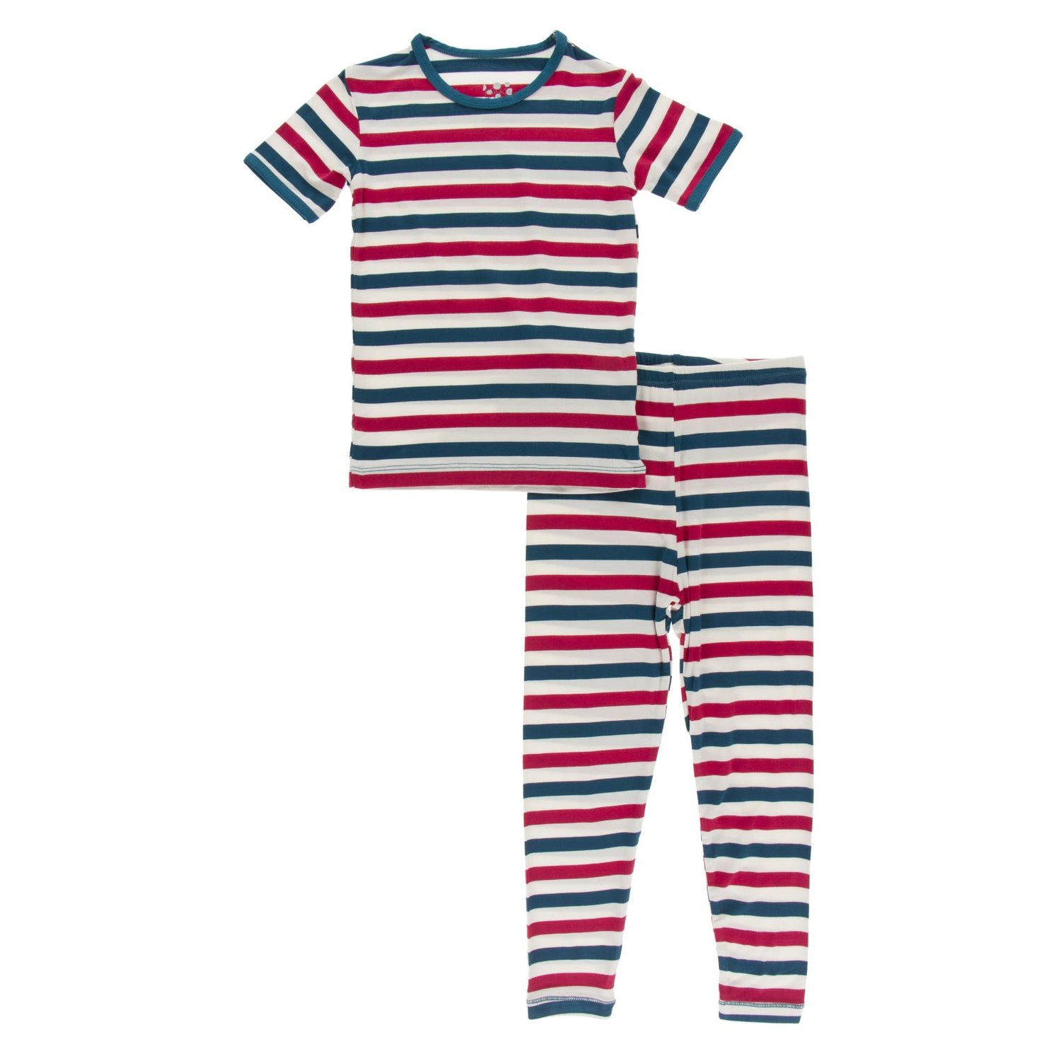 Print Short Sleeve Pajama Set in USA Stripe