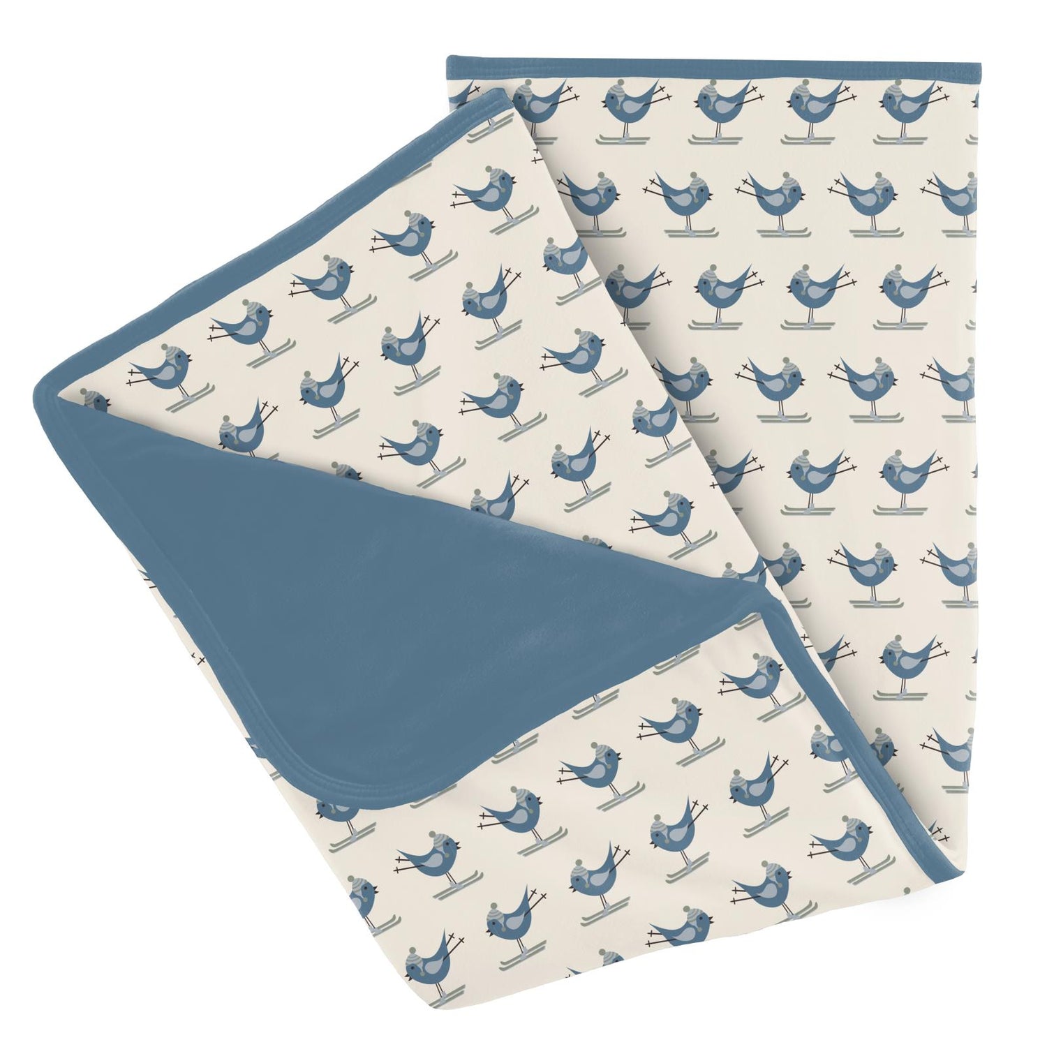 Print Stroller Blanket in Natural Ski Birds