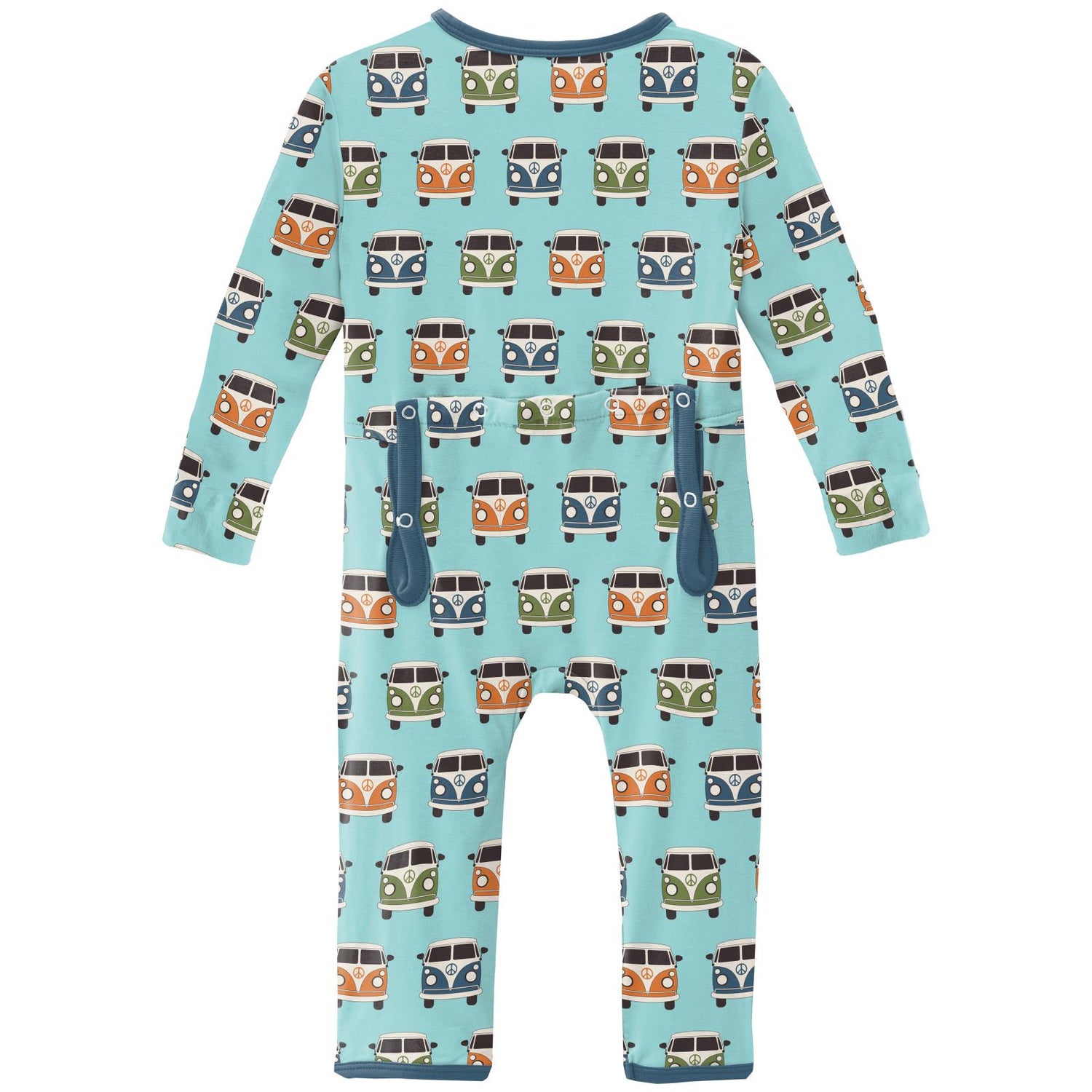 Print Coverall with Snaps in Summer Sky Vintage Vans