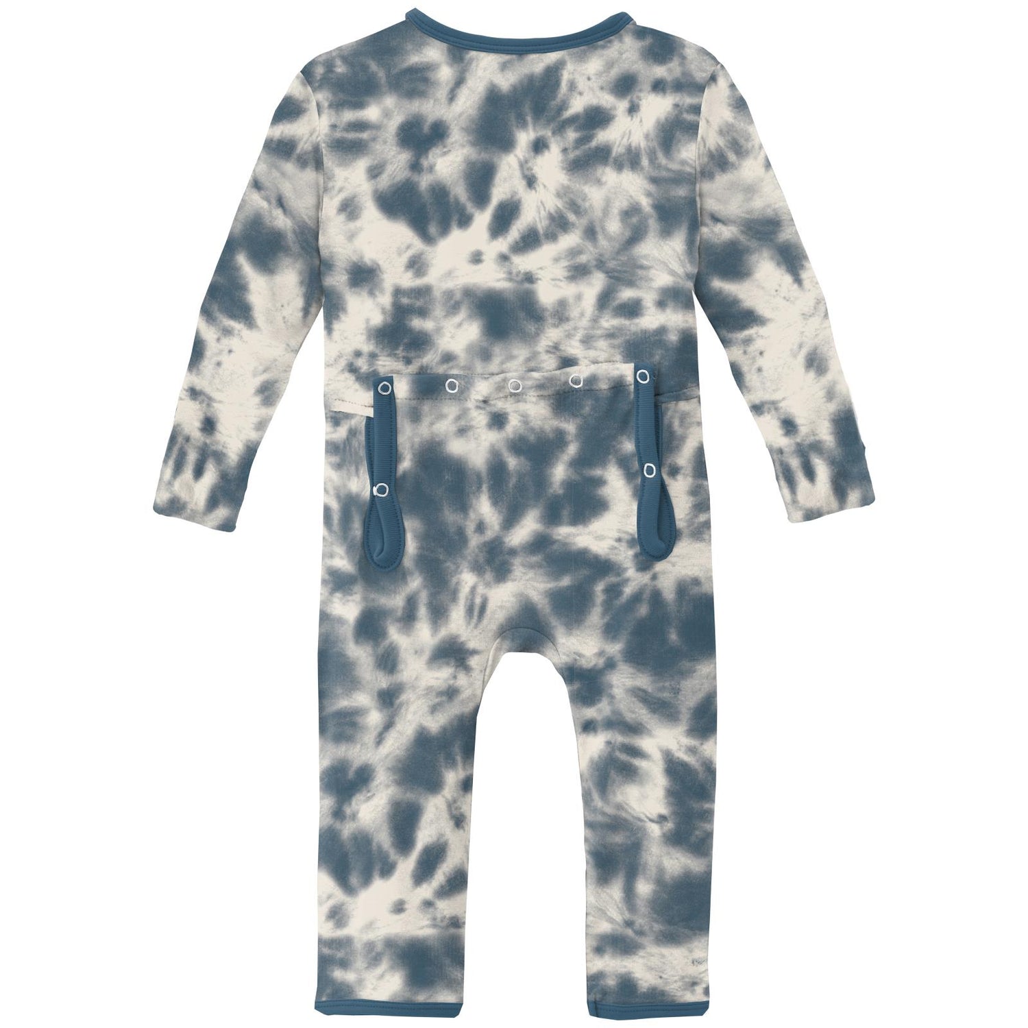 Print Coverall with Snaps in Deep Sea Tie Dye