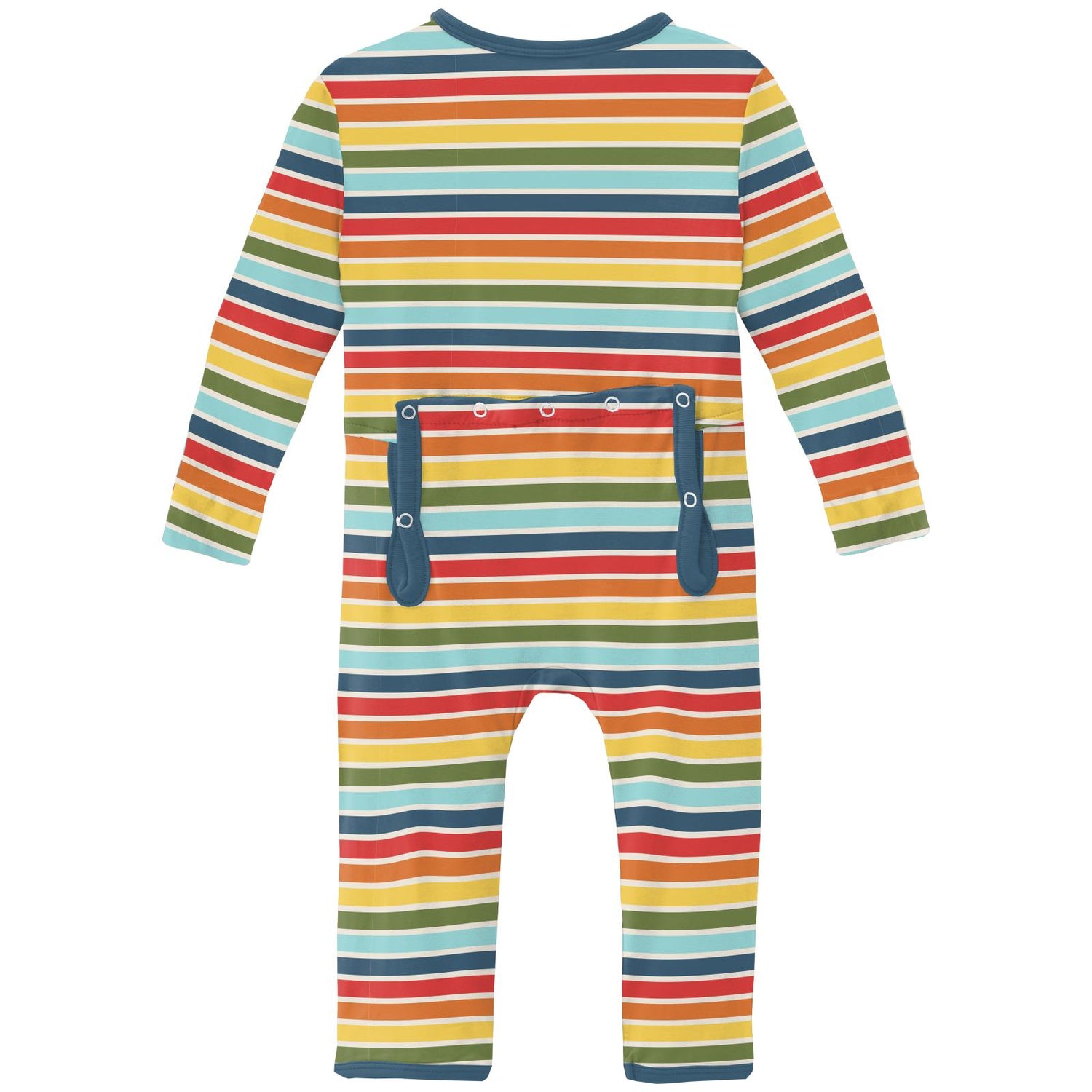 Print Coverall with Zipper in Groovy Stripe