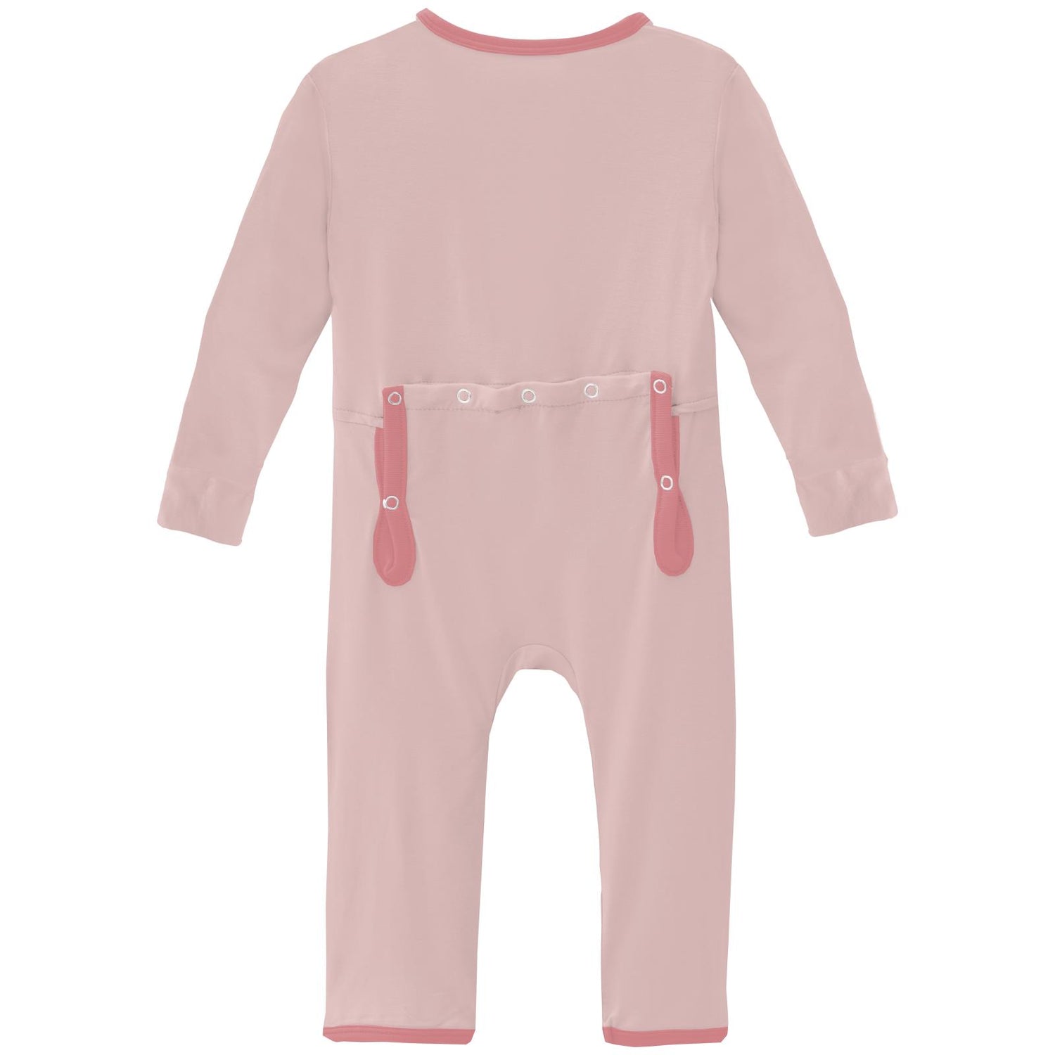 Coverall with Zipper in Baby Rose with Desert Rose
