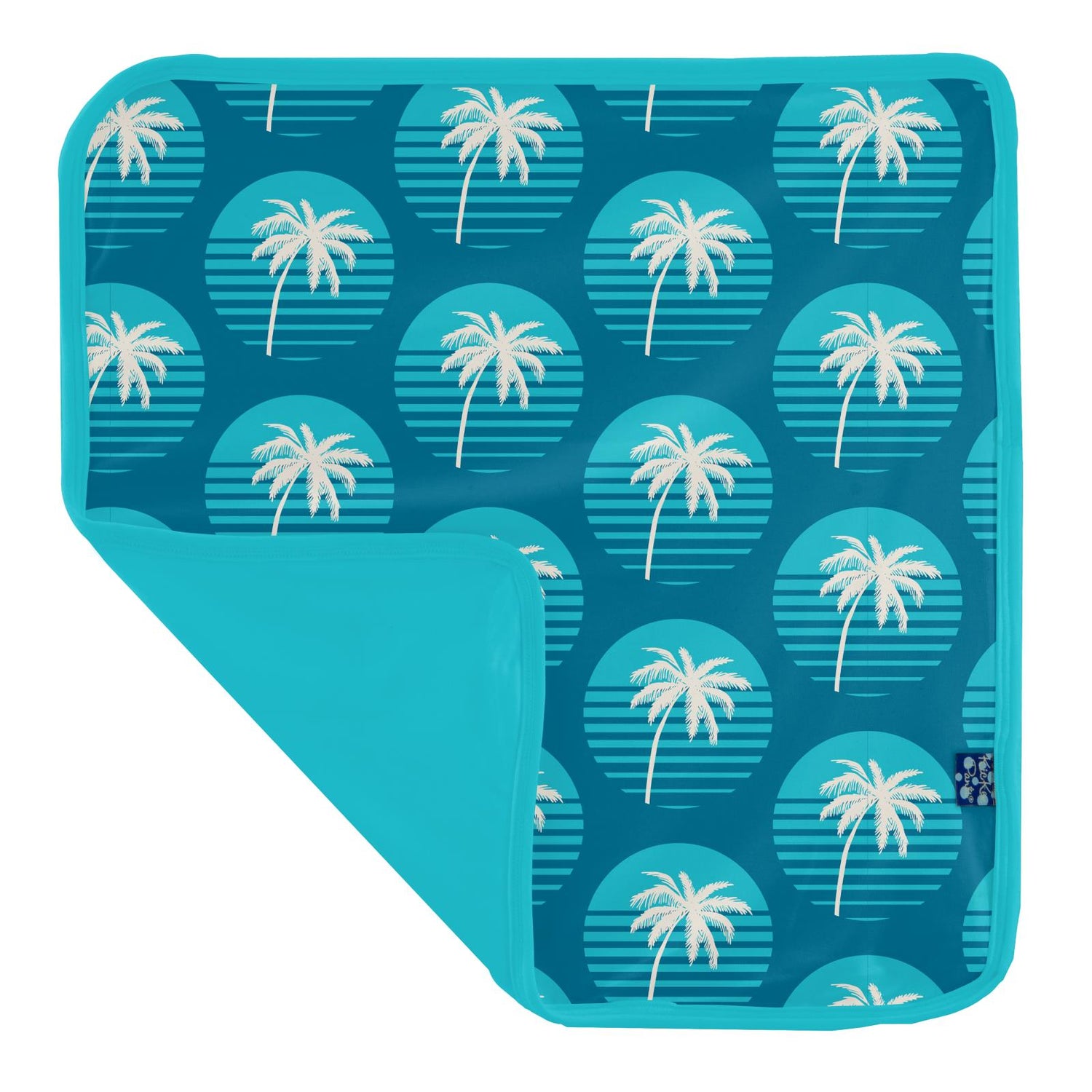 Print Lovey in Cerulean Blue Palm Tree Sun
