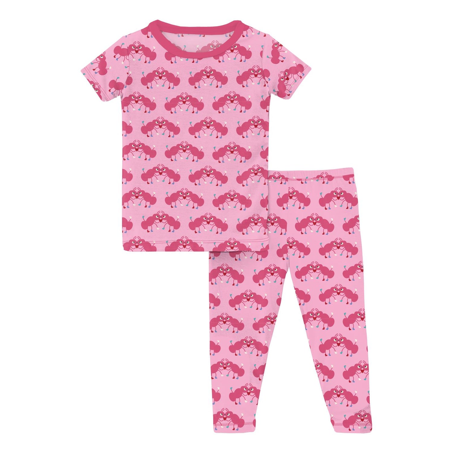 Print Short Sleeve Pajama Set in Cotton Candy Jitterbug
