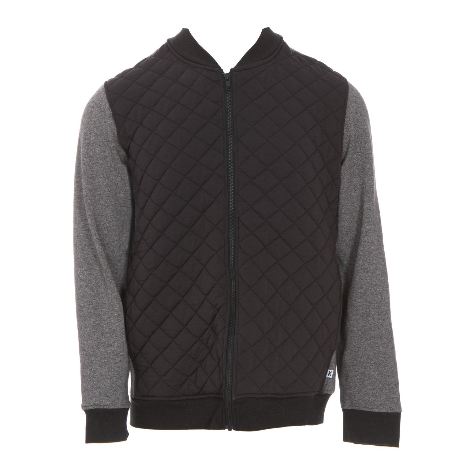 Men's Quilted Jacket in Stone/Heathered Zebra