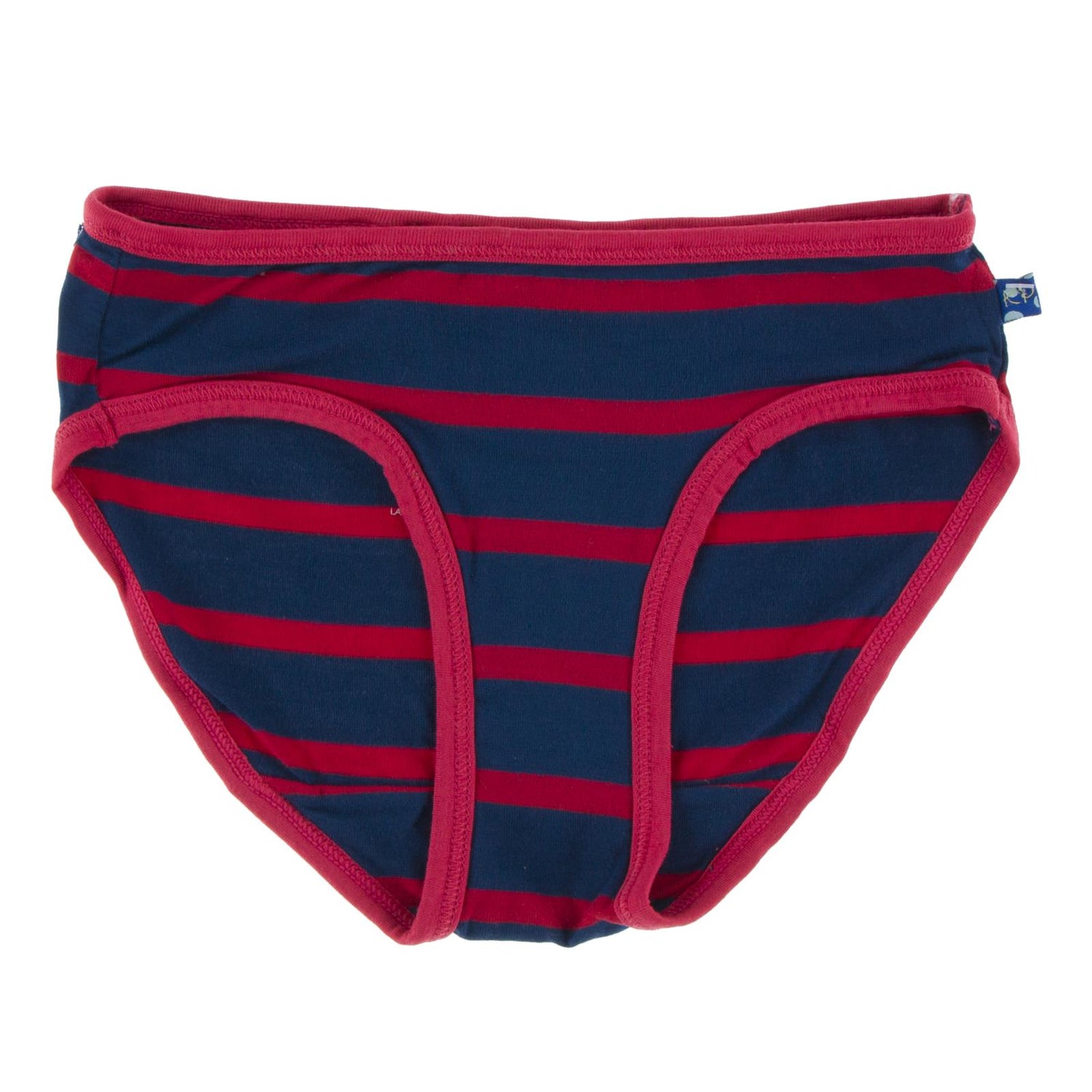 Print Underwear in Everyday Heros Navy Stripe with Flag Red Trim