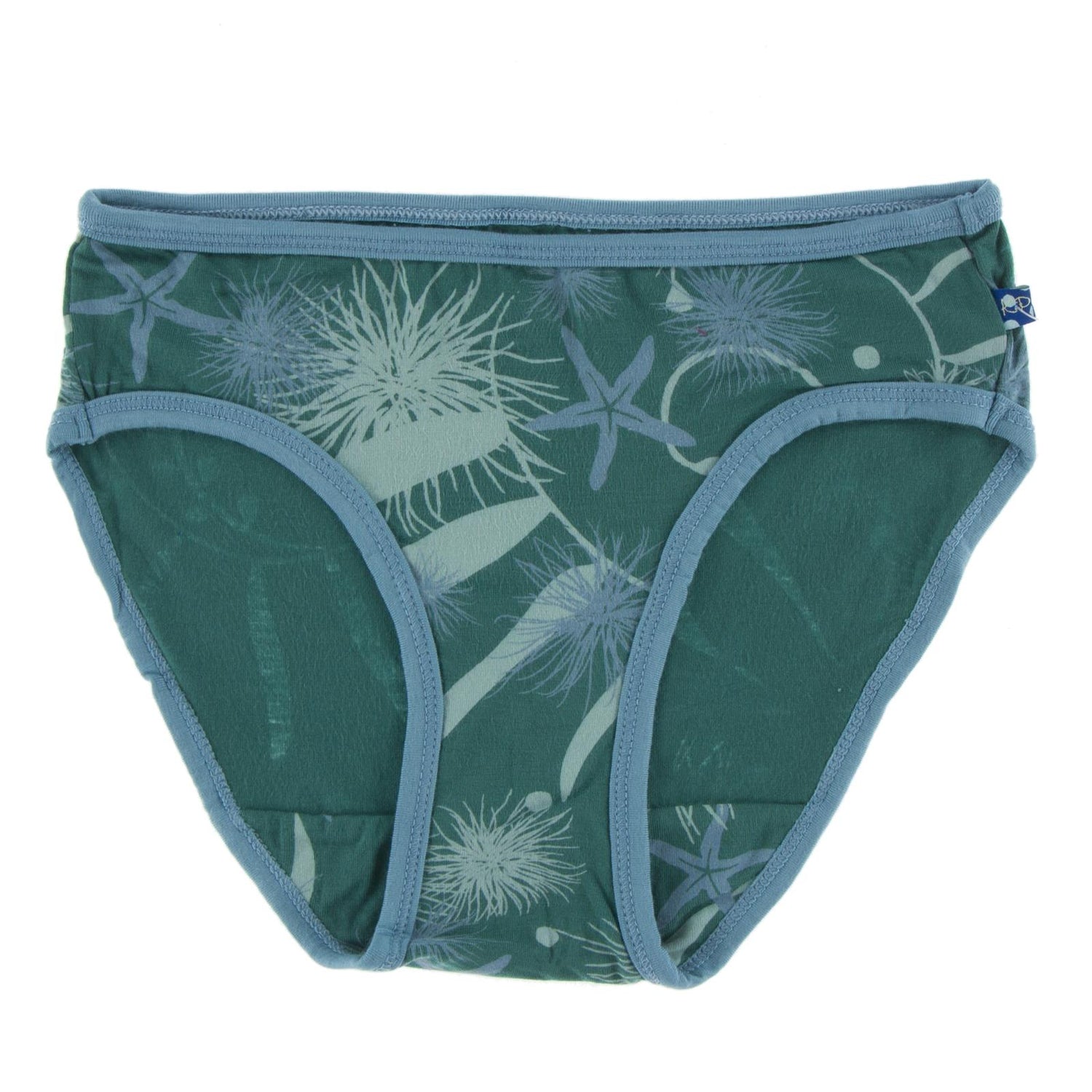 Print Underwear in Ivy Sea Garden with Blue Moon Trim