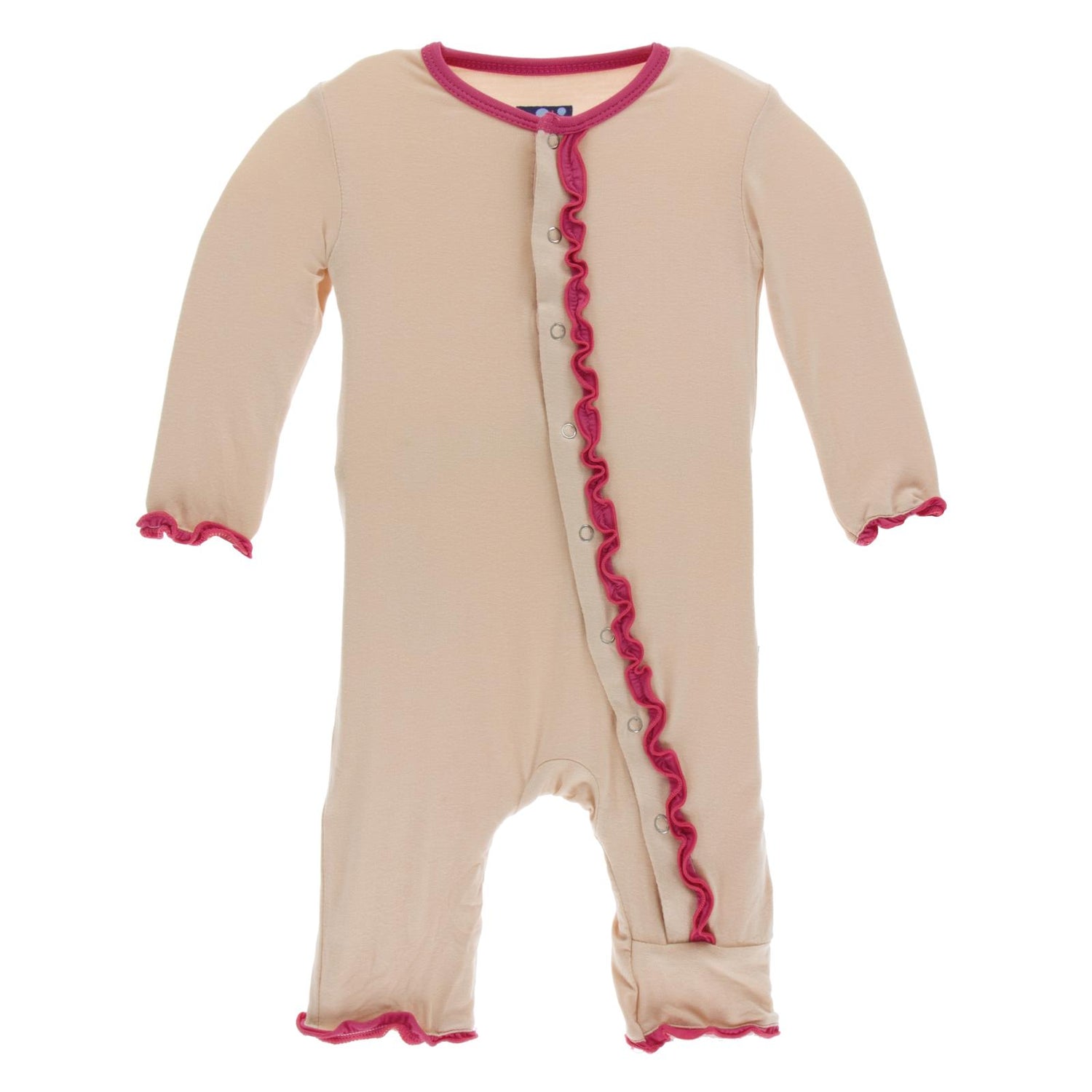 Muffin Ruffle Coverall with Snaps in Blossom with Winter Rose
