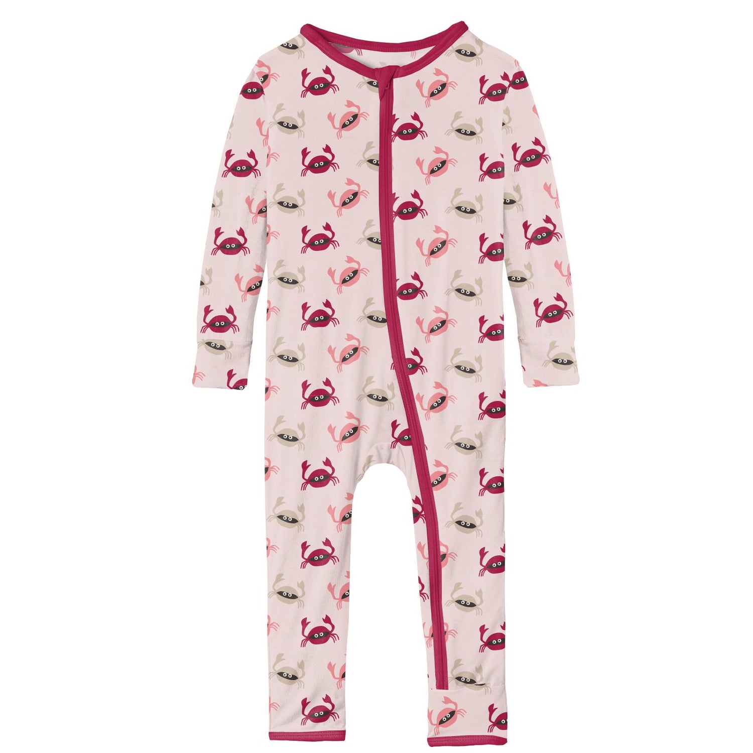 Print Coverall with Zipper in Macaroon Crabs