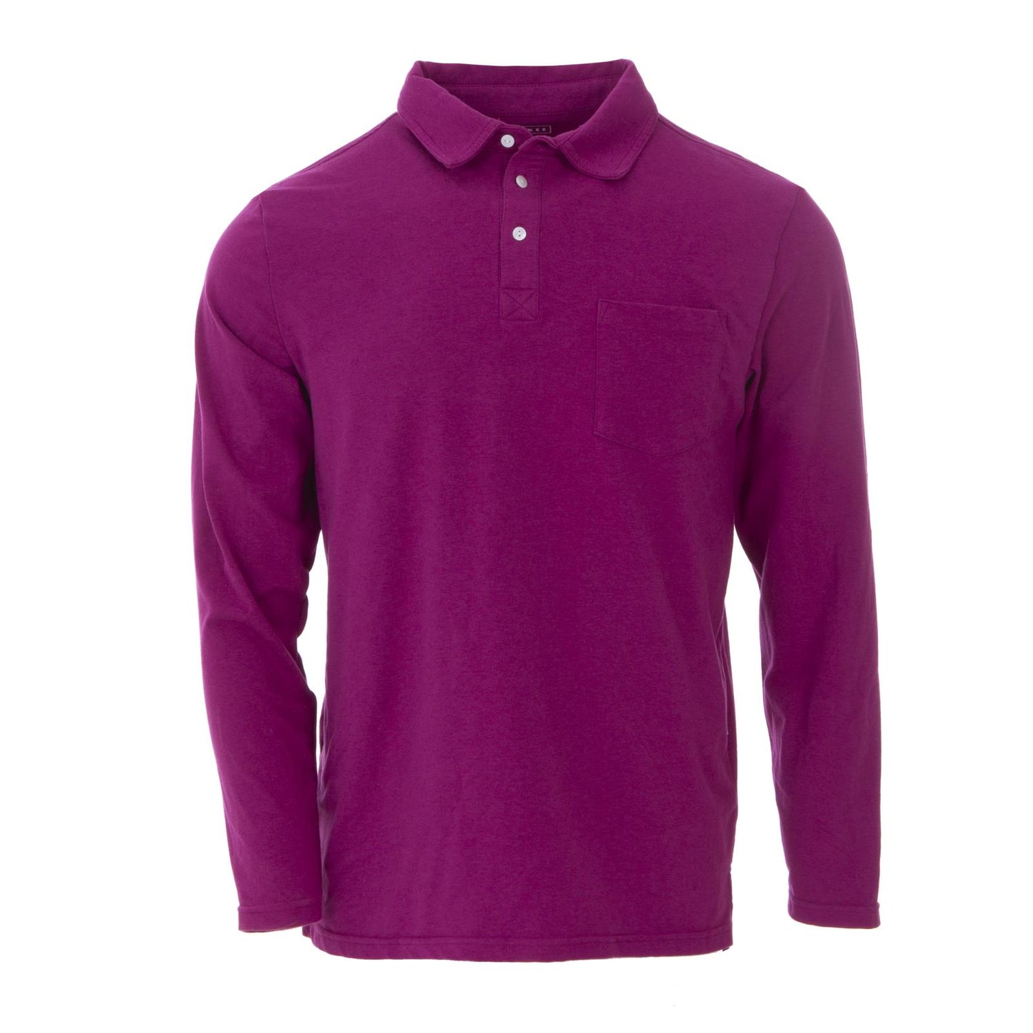 Men's Long Sleeve Luxe Jersey Polo in Orchid
