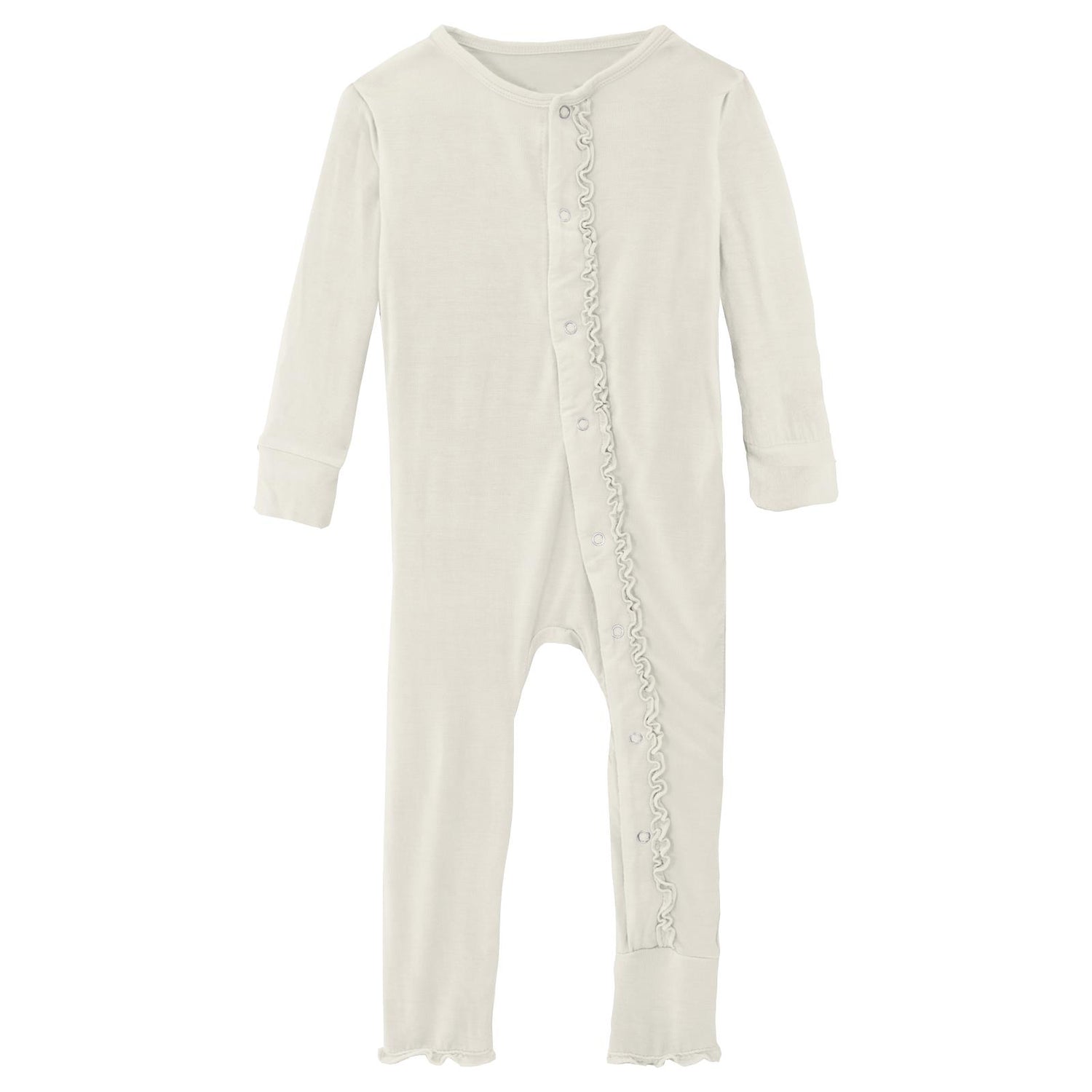 Muffin Ruffle Coverall with Snaps in Natural