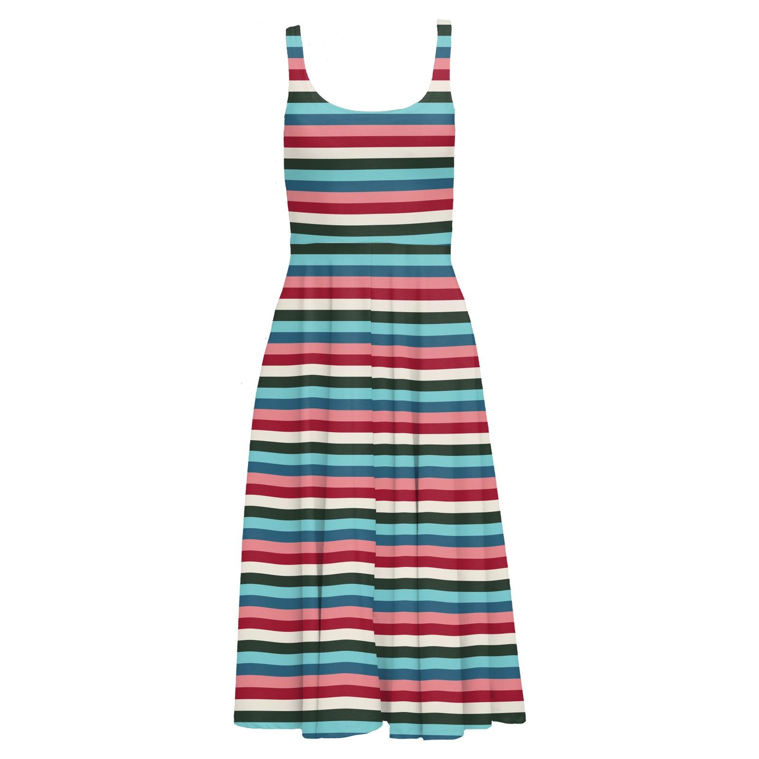 Women's Print Boardwalk Dress with Luxe Top in Snowball Multi Stripe