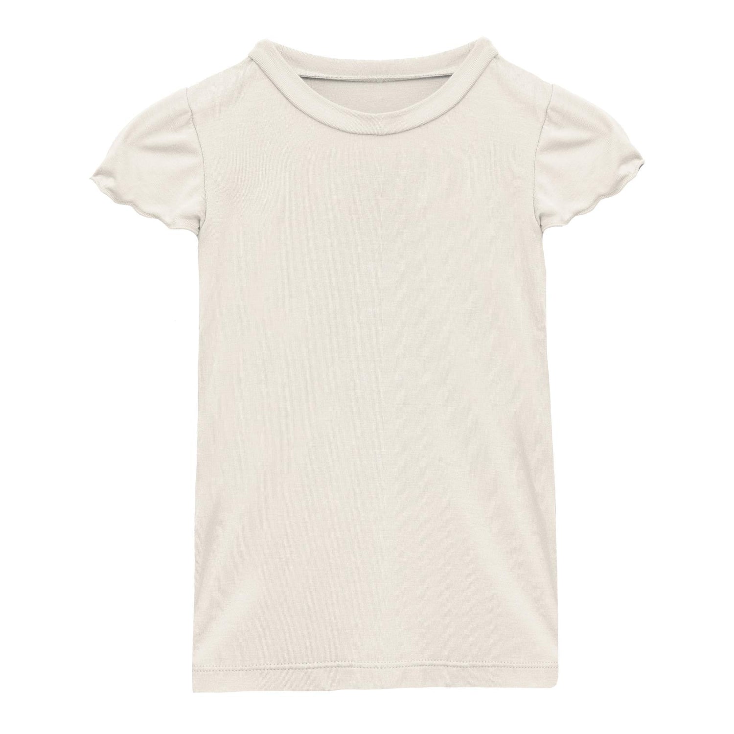 Tailored Fit Flutter Sleeve Tee in Natural