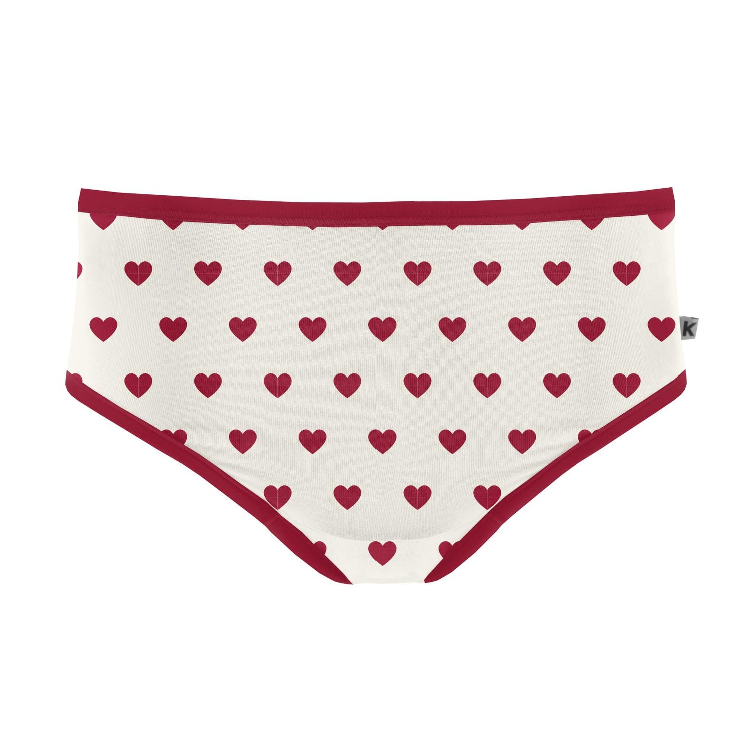 Women's Print Classic Brief in Natural Hearts
